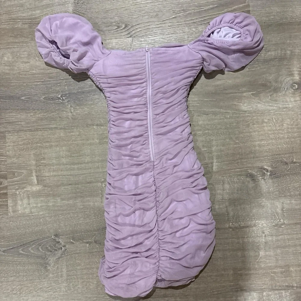 Windsor Lilac Off-Shoulder Mini Dress - Picture 3 of 3